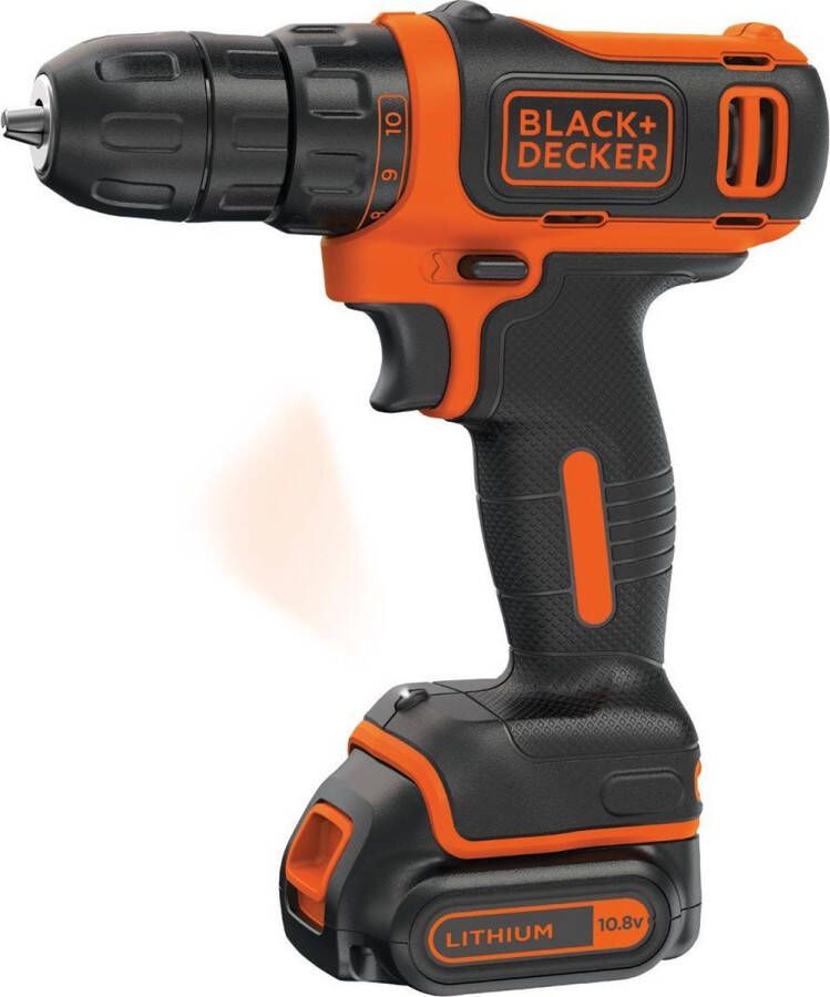 BLACK+DECKER BDCDD12-QW Accuboormachine – 10.8V – met schroeffunctie inclusief accu en lader