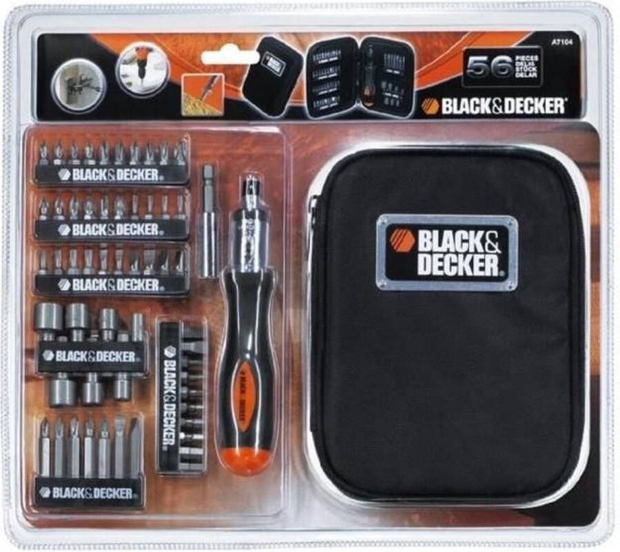 BLACK+DECKER BLACK & DECKER Ratelschroevendraaierset met 56 accessoires