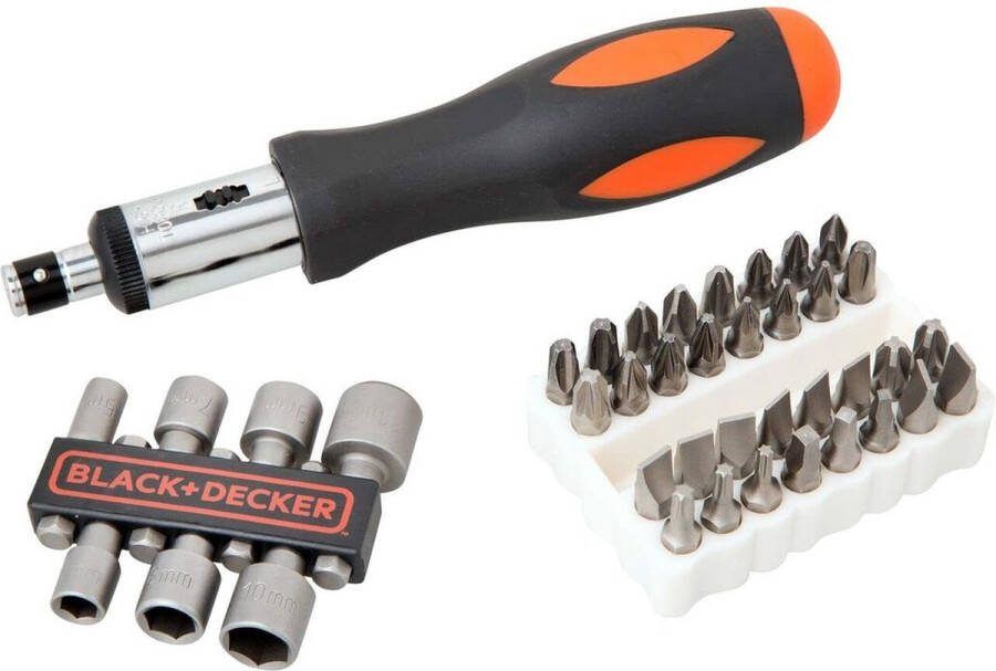 BLACK+DECKER BLACK & DECKER ratelschroevendraaierset met 40 accessoires