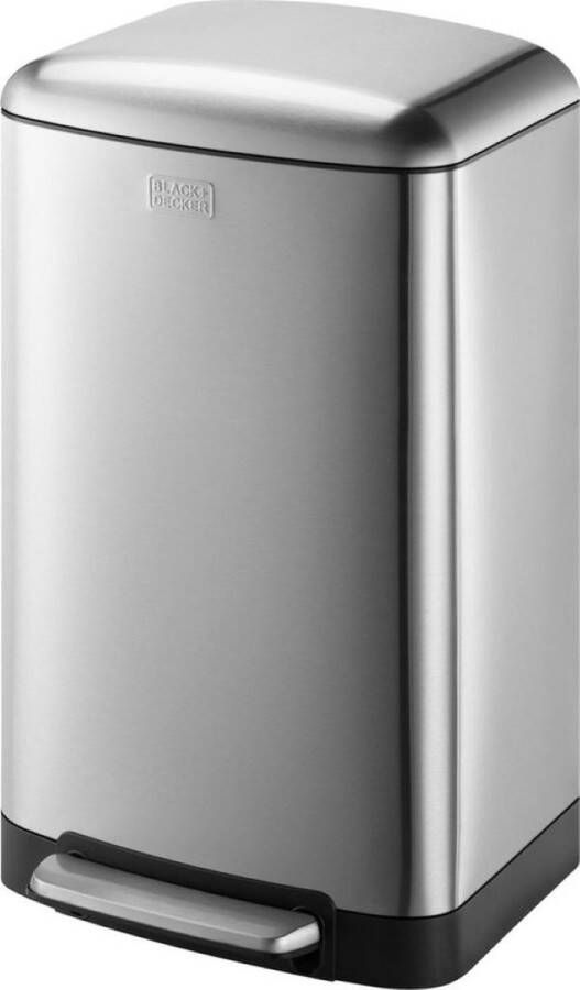 BLACK+DECKER pedaalemmer 30L RVS soft close losse binnenemmer