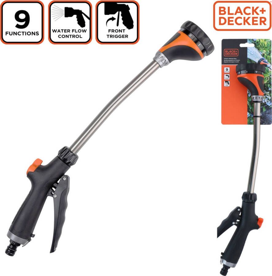 BLACK+DECKER Plantensproeier Lange Steel 9 Standen 50 CM Zwart Oranje