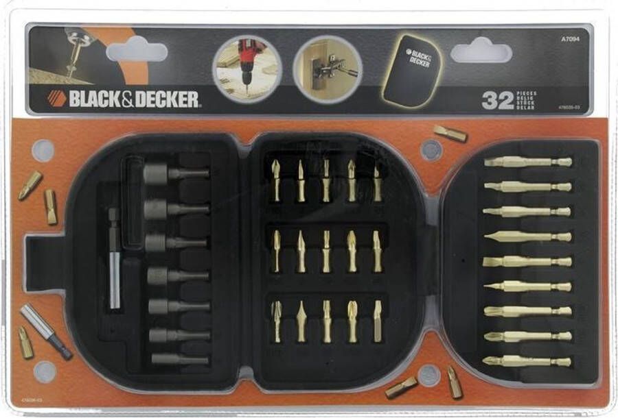 BLACK+DECKER Schroevendraaier-Set 32-delig
