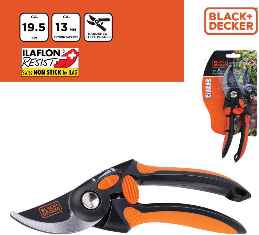 BLACK+DECKER Snoeischaar 13 MM Takkenschaar Ergonomische Handgreep – Zwart