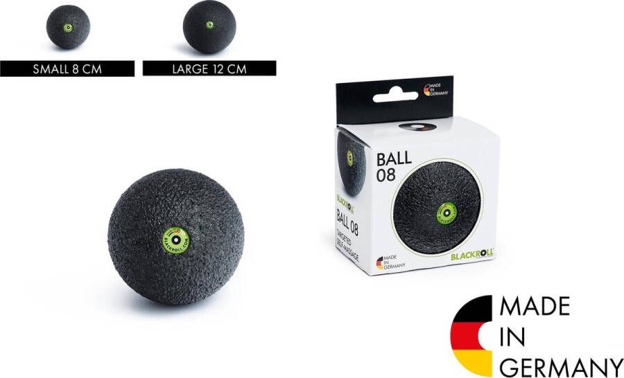 Blackroll 8cm massagebal (Kleur: zwart)