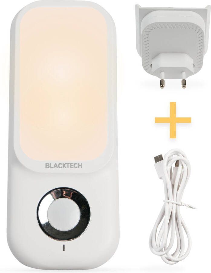 Blacktech Nachtlampje baby & kinderen Slaapkamer Draadloos & vanuit stopcontact Zaklamp oplaadbaar GRATIS oplaadkabel Automatische Bewegingssensor & Lichtsensor Reikwijdte van 6 meter SOS stand Nachtlamp Volwassen