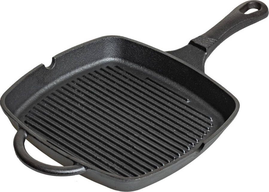 Blackwell Grillpan Gietijzer Cast Iron 23 x 23 cm geschikt voor alle warmtebronnen zonder anti-aanbaklaag