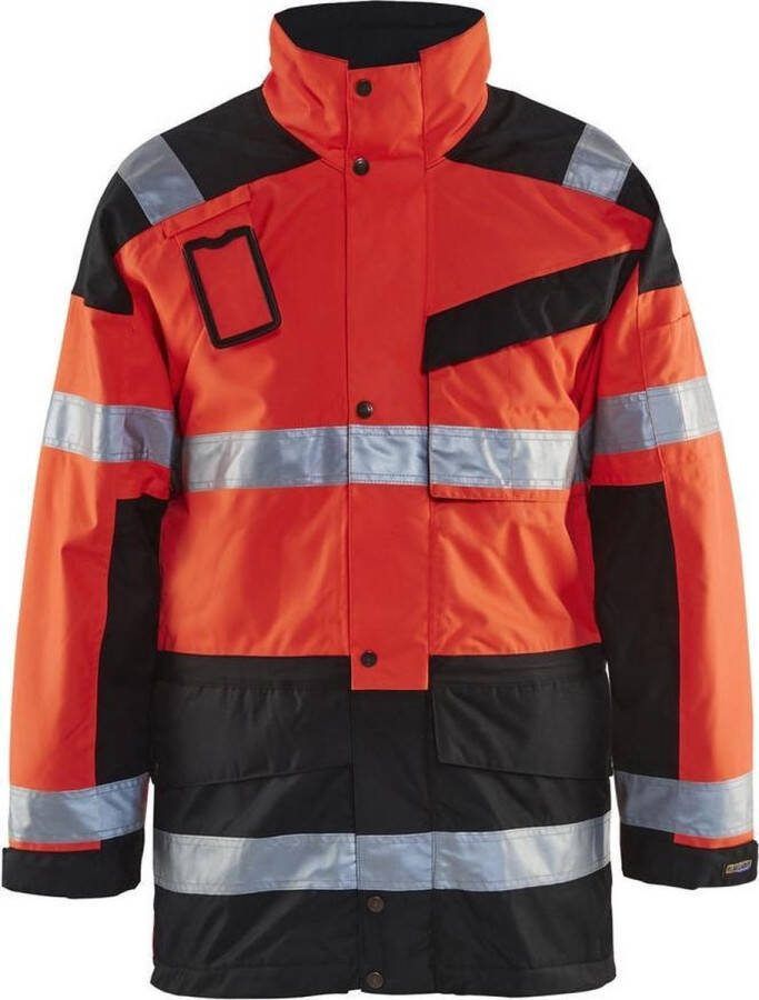 Blåkläder 4426-1997 Parka (Uitneembare voering) High Vis Rood Zwart maat L