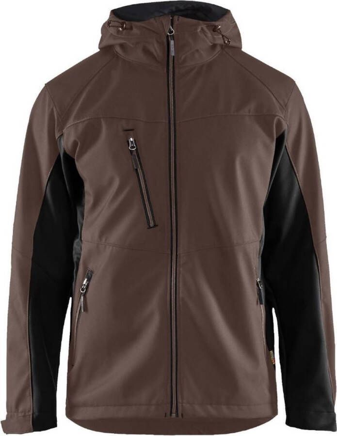 Blåkläder 4753 Softshell Jack met capuchon – Bruin Zwart 4XL