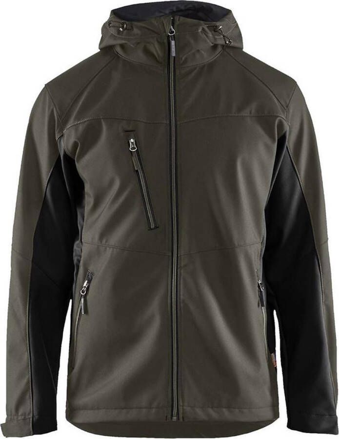 Blåkläder 4753 Softshell Jack met capuchon – Groen Zwart L