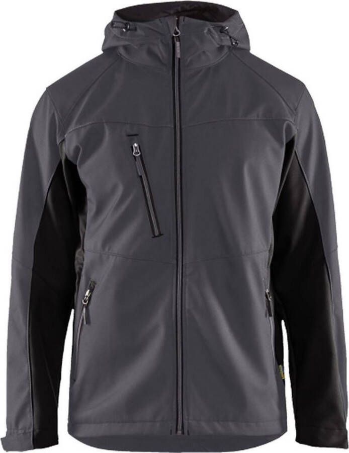 Blåkläder 4753 Softshell Jack met capuchon – Medium Grijs Zwart XXL