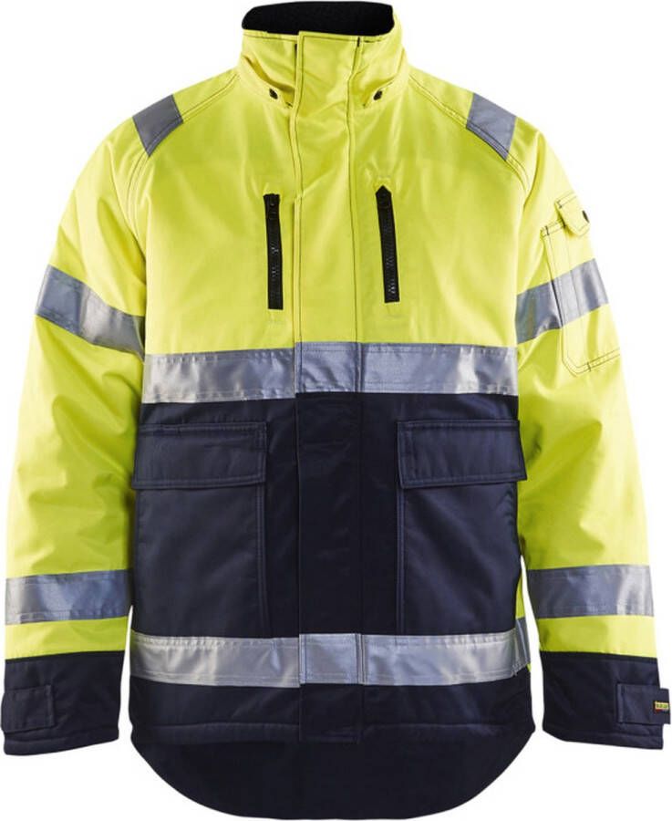 Blåkläder 4828-1900 Winterjas High Vis Geel Marineblauw maat XL