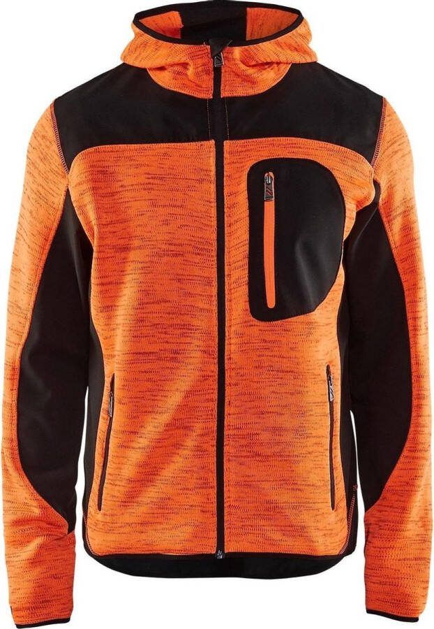 Blåkläder 4930-2117 Gebreid vest met softshell Oranje Zwart maat L