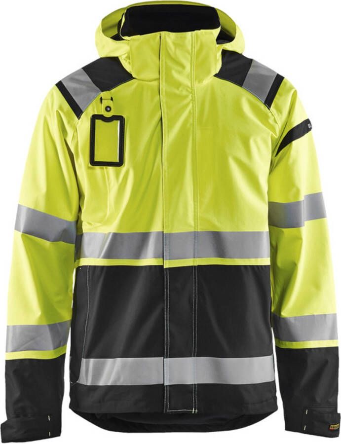 Blåkläder 4987-1987 Shell jack High Vis ongevoerd Geel Zwart maat M