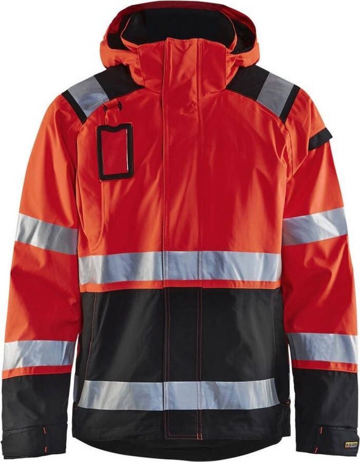 Blåkläder 4987-1987 Shell jack High Vis ongevoerd Rood Zwart maat 5XL