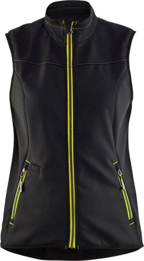 Blåkläder Blaklader 3851 Dames Softshell Bodywarmer Zwart Geel