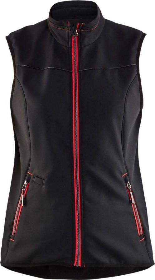 Blåkläder Blaklader 3851 Dames Softshell Bodywarmer Zwart Rood