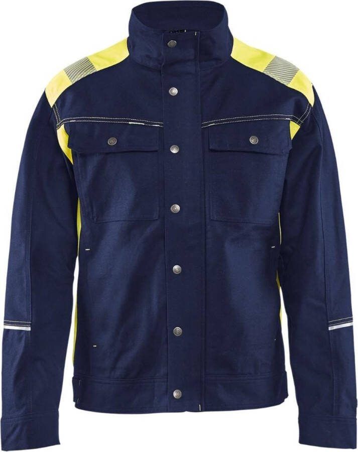 Blåkläder Blaklader 4095 Werkjas Visible Ongevoerd Marineblauw Geel