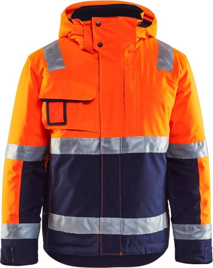 Blåkläder Blaklader 4870 Reflecterende Winter Werkjas Klasse 3 Oranje Marineblauw