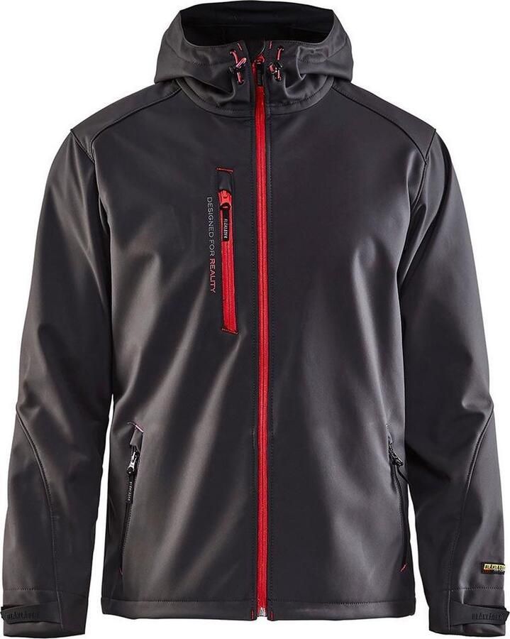 Blåkläder Blaklader 4949 Softshell Werkjas Donkergrijs Rood