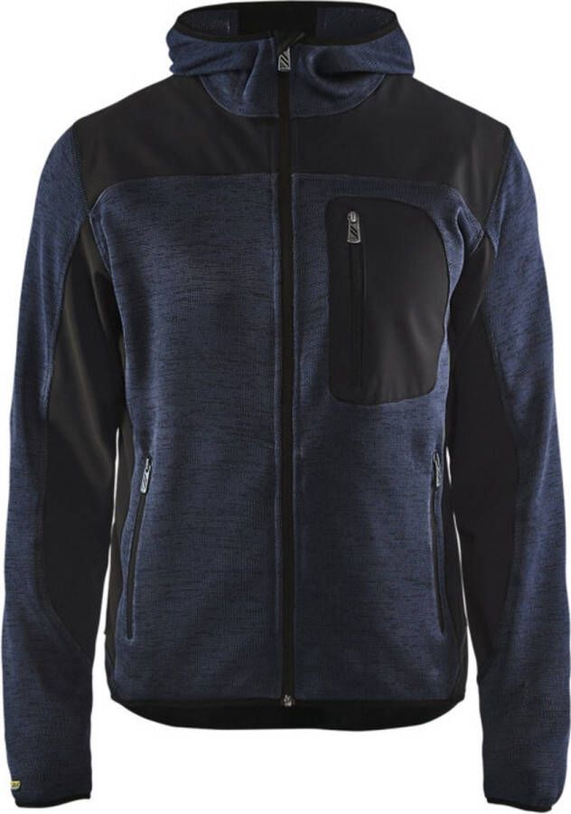 Blåkläder Blaklader Gebreid vest met softshell 4930-2117 Mannen Dark Navy Zwart L