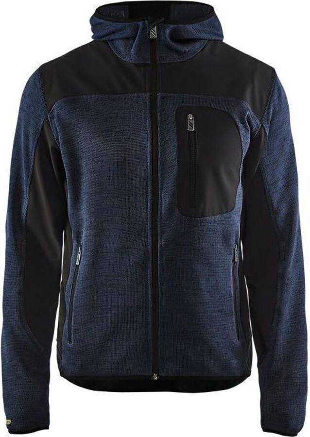 Blåkläder Blaklader Gebreid vest met softshell 4930-2117 Mannen Dark Navy Zwart M