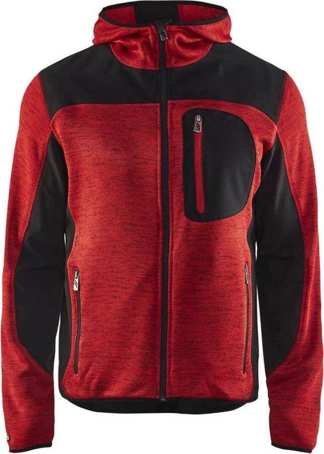 Blåkläder Blaklader Gebreid vest met softshell Rood Zwart 4XL