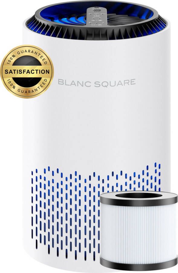 BLANC SQUARE Luchtreiniger BS Air purifier inclusief Aroma diffuser Vervangbaar HEPA13 filter + koolstoffilter Werkt 99 9% tegen huisstofmijt hooikoorts allergie stof en rookgeuren 3 automatische standen + slaapstand Energie zuinig