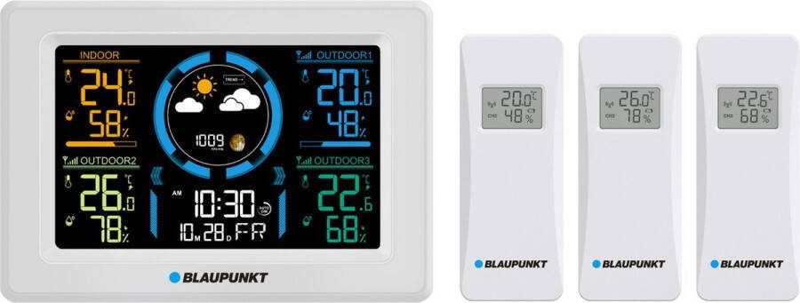 Blaupunkt Weerstation met hygrometer luchtdruk voorspelling 3 sensoren Wit
