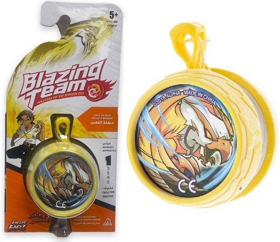 Blazing Team Yoyo Eraser Battlespin Raging Eagle Geel Jojo