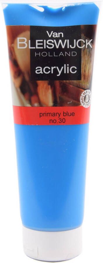 Bleiswijck Acrylic verf 250 ML Watervaste verf Acrylicverf Blauw Primary blue nummer 30
