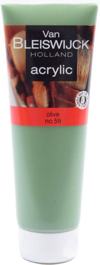Bleiswijck Acrylic verf 250 ML Watervaste verf Acrylicverf Olijf Olive nummer 59