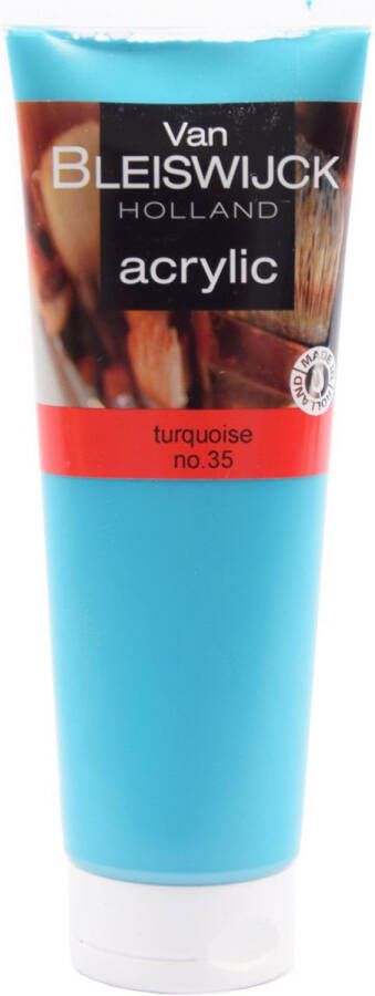 Bleiswijck Acrylic verf 250 ML Watervaste verf Acrylicverf turkoois -Turquoise nummer 35