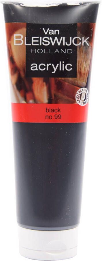 Bleiswijck Acrylic verf 250 ML Watervaste verf Acrylicverf zwart Black nummer 99