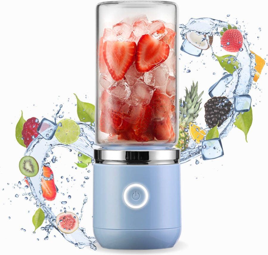 Blend In 2.0 Draagbare blender to go Smoothie blender Mini blender Smoothie maker Portable blender Smoothies & Shakes Draadloos & Draagbaar USB oplaadbaar Blauw