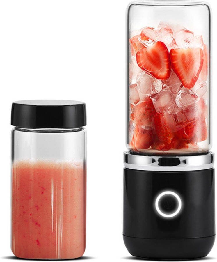 Blend In Blender To Go Smoothie Maker Oplaadbare Mini Blender Smoothies & Shakes Draadloos & Draagbaar Fruit Mixer USB Oplaadbaar 350ML Zwart
