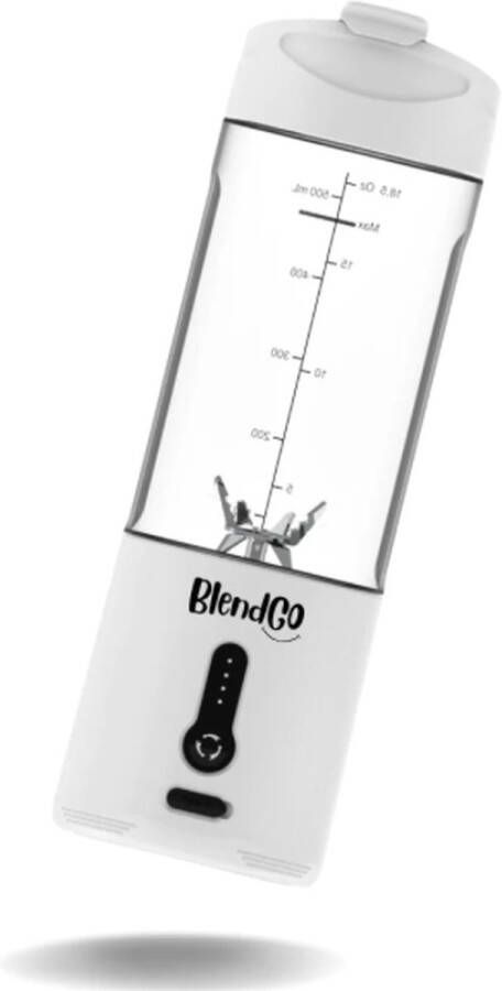 BlendGO Pro Wit Blender to Go Smoothie Maker Draagbare Mini Blender Portable Blender 530 ML