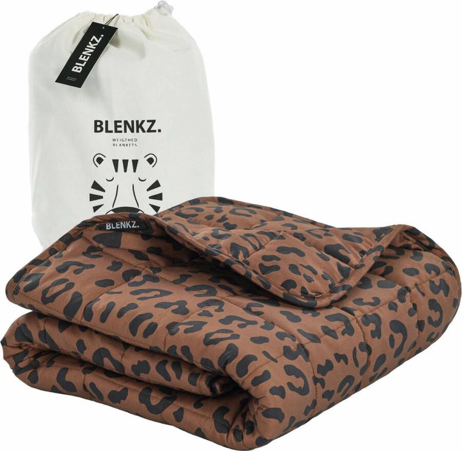 BLENKZ verzwaringsdeken kind 3.5kg 100x150 Tijgerprint bruin verzwaringsdeken 1 persoons zwaartedeken verzwaringsdekens