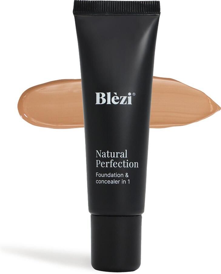 Blèzi Natural Perfection 25 Tan Hypoallergene foundation & concealer in één Herstelt hydrateert en egaliseert de huid