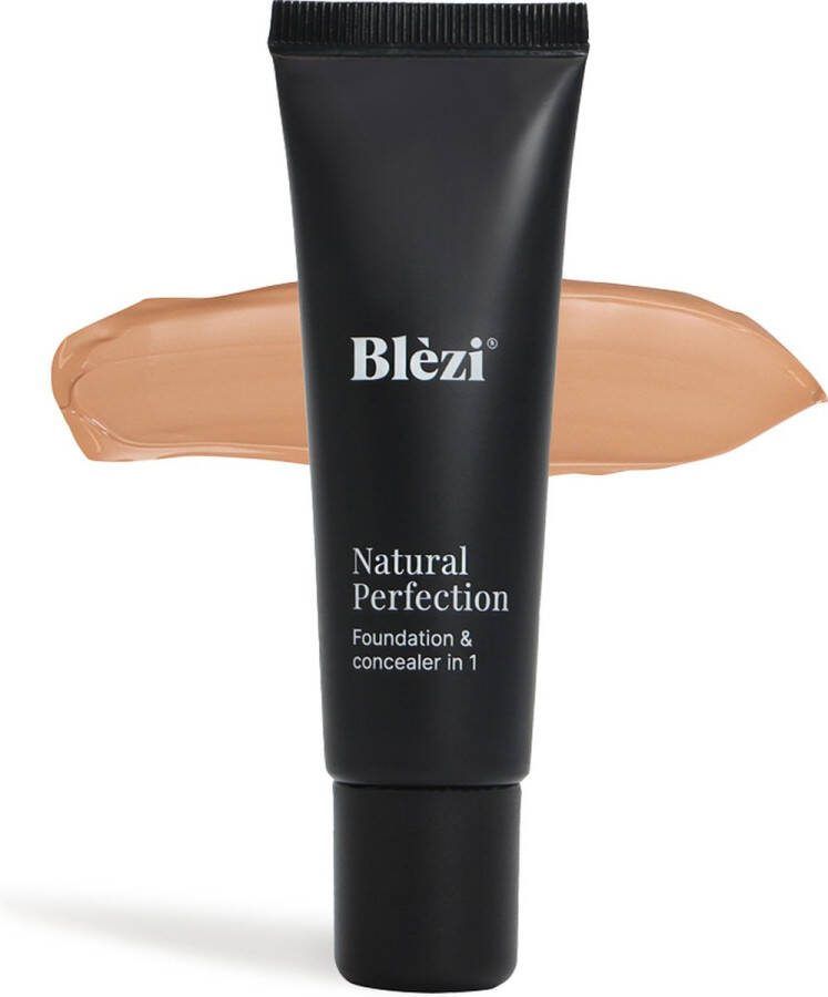 Blèzi Natural Perfection 15 Medium Hypoallergene foundation & concealer in één Herstelt hydrateert en egaliseert de huid