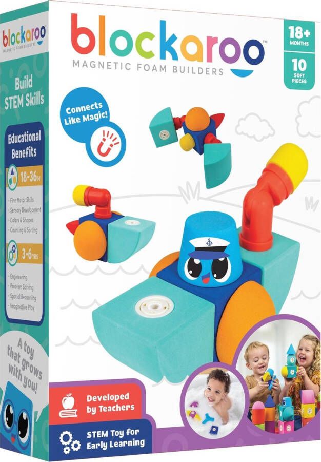 Blockaroo boot box-magnetisch speelgoed-peuter speelgoed-speelgoed 3 jaar 4jaar 5jaar- speelgoed jongens en meisjes- badspeelgoed