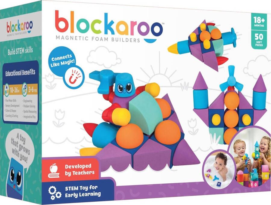 Blockaroo builders box-magnetisch speelgoed-peuter speelgoed-speelgoed 3 jaar 4jaar 5jaar- speelgoed jongens en meisjes- badspeelgoed