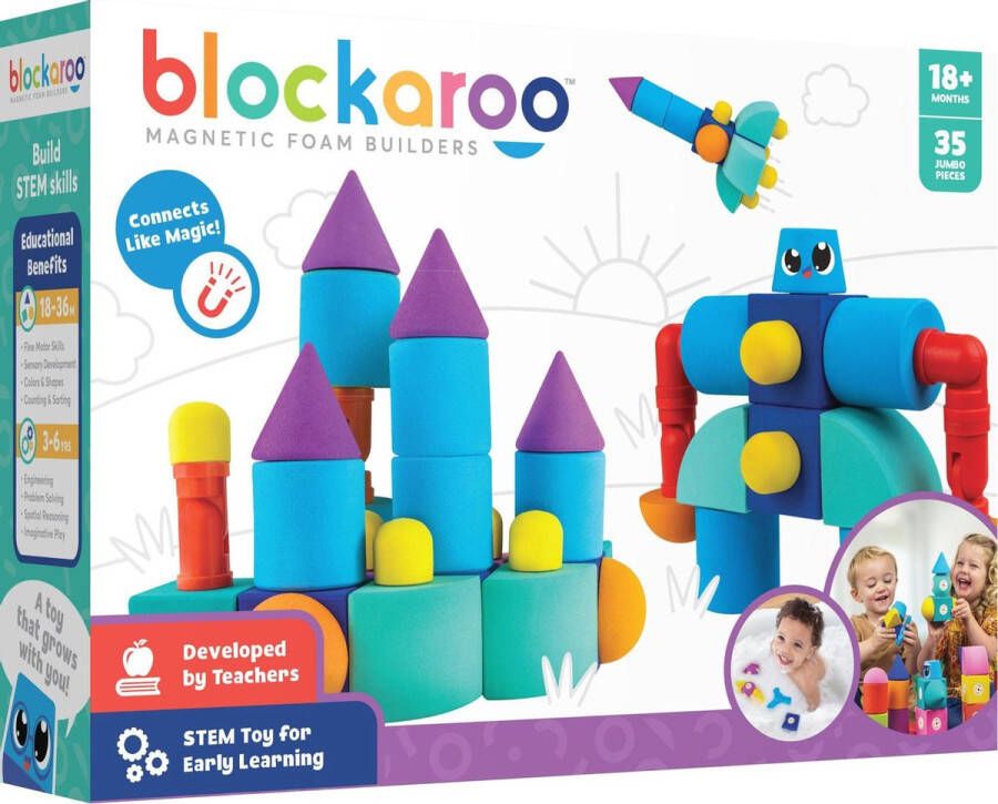 Blockaroo kasteel box-magnetisch speelgoed-peuter speelgoed-speelgoed 3 jaar 4jaar 5jaar- speelgoed jongens en meisjes- badspeelgoed