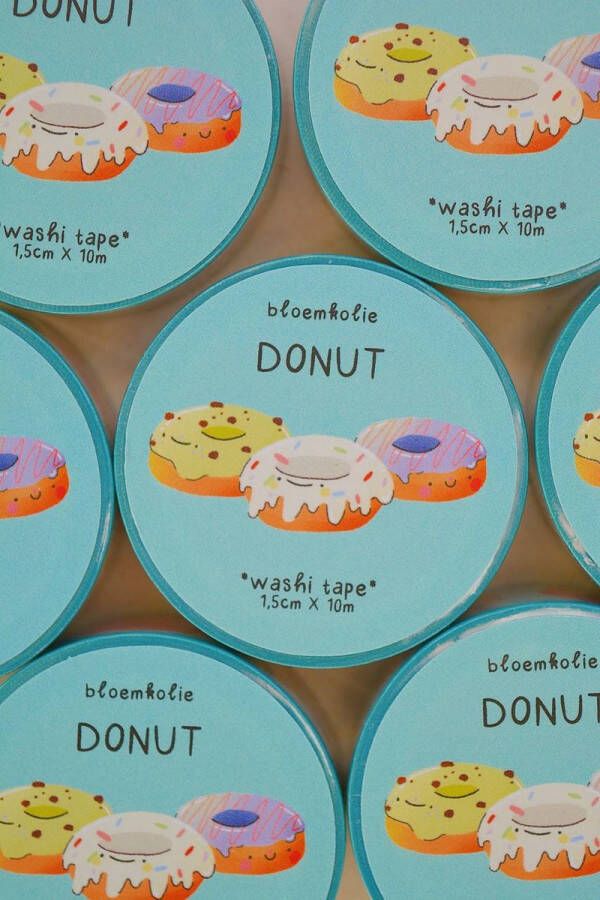 Bloemkolie Illustrations Bloemkolie Donut Washi tape Cute en Kawaii Stationery Schattige kantoorartikelen decoratieve tape