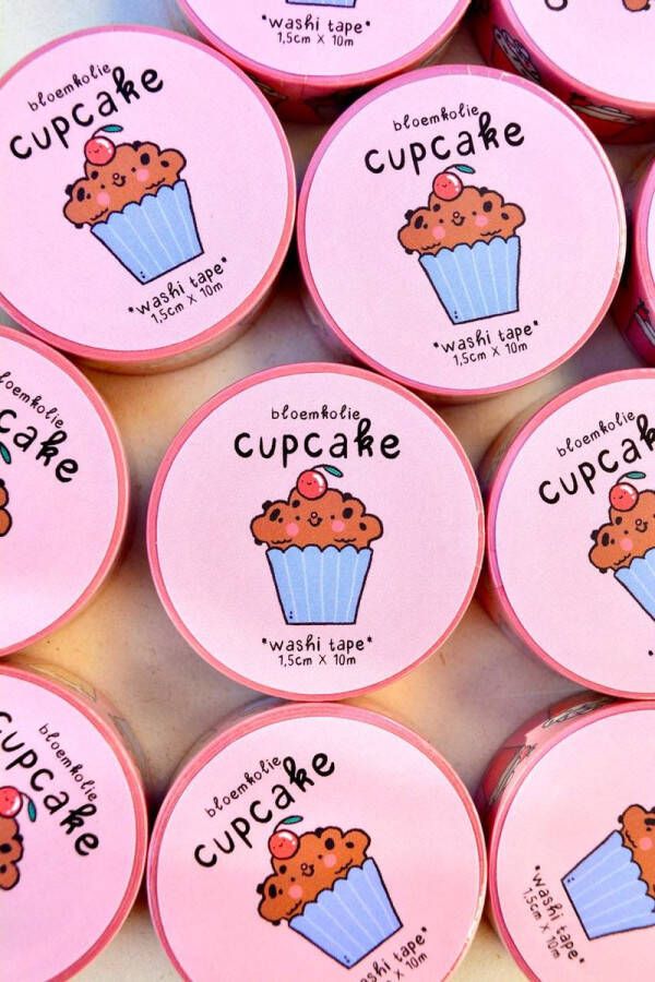 Bloemkolie Illustrations Cupcake Washi Tape Cute en Kawaii Stationery Schattige Japanse decoratieve tape Muffin