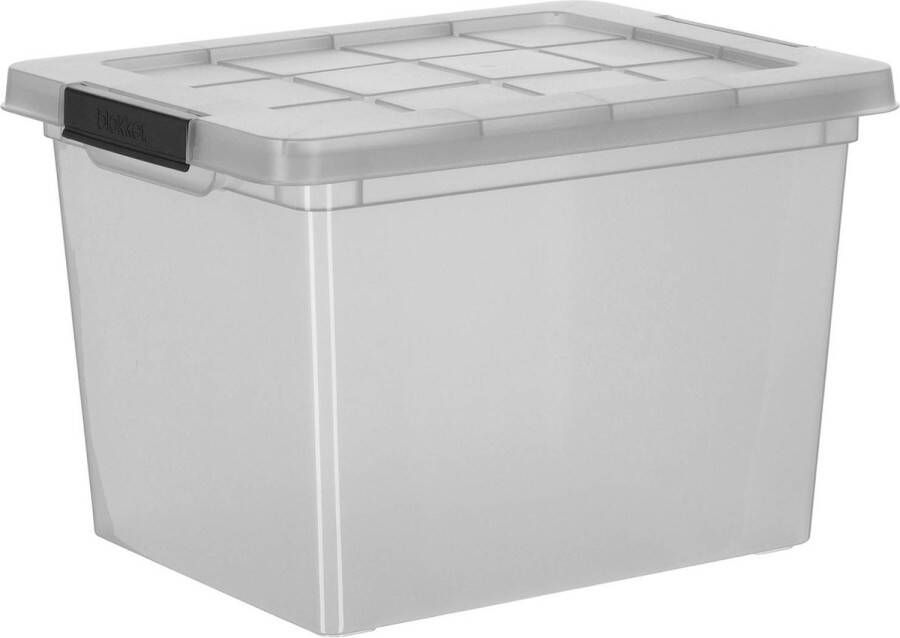 Blokker box + sterke deksel gerecycled 20L grijs