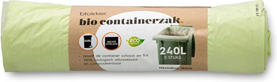 Blokker Containerzak Bio 240 Liter Afvalzakken 3 Stuks