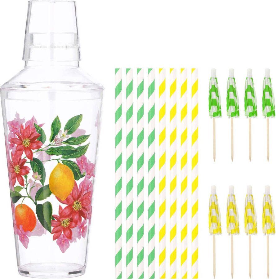 Blokker DF cocktailshaker met rietjes