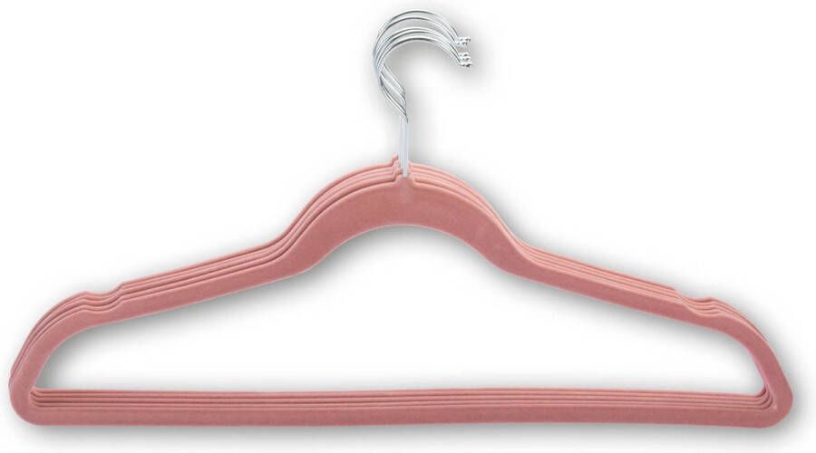 Blokker kledinghanger velvet set 6 stuks Roze