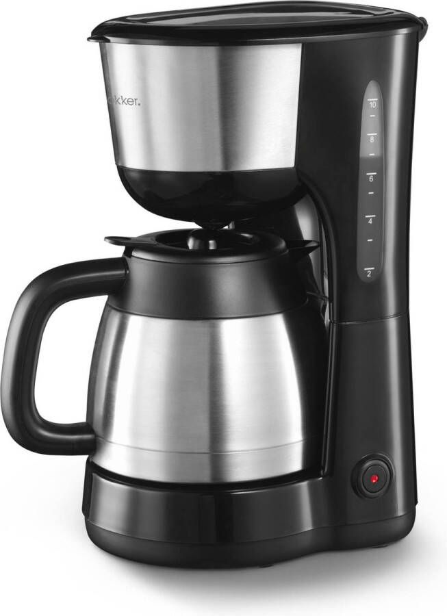 Blokker Koffiezetapparaat met Thermoskan 1 Liter voor Filterkoffie Zwart
