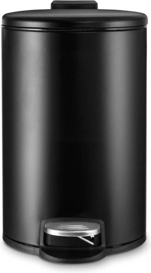 Blokker Pedaalemmer Prullenbak Mat Zwart 5 Liter